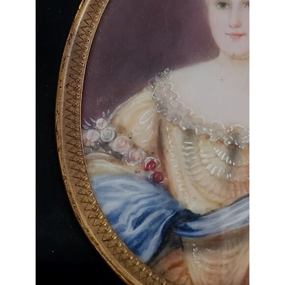Signed MEY Antique Austrian Royalty Miniature Portrait Hand Painting Framed - Picture 8 of 12